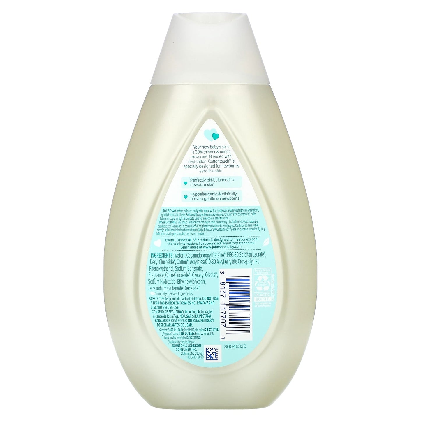 Johnson's Baby, Cottontouch, Newborn Wash & Shampoo, 13.6 fl oz (400 ml)