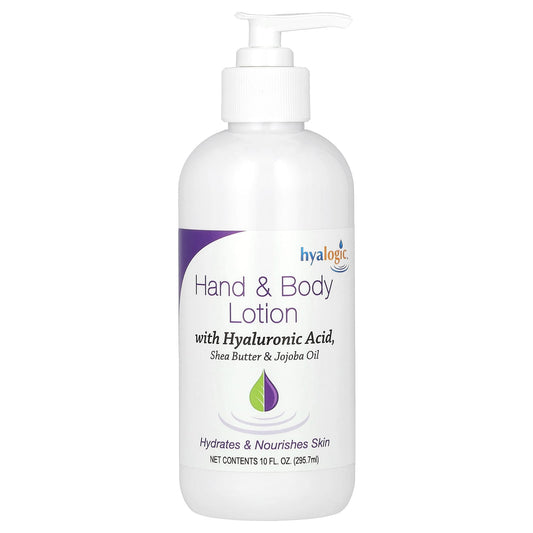 Hyalogic-Hand & Body Lotion with Hyaluronic Acid-Fragrance Free-10 fl oz (295.7 ml)