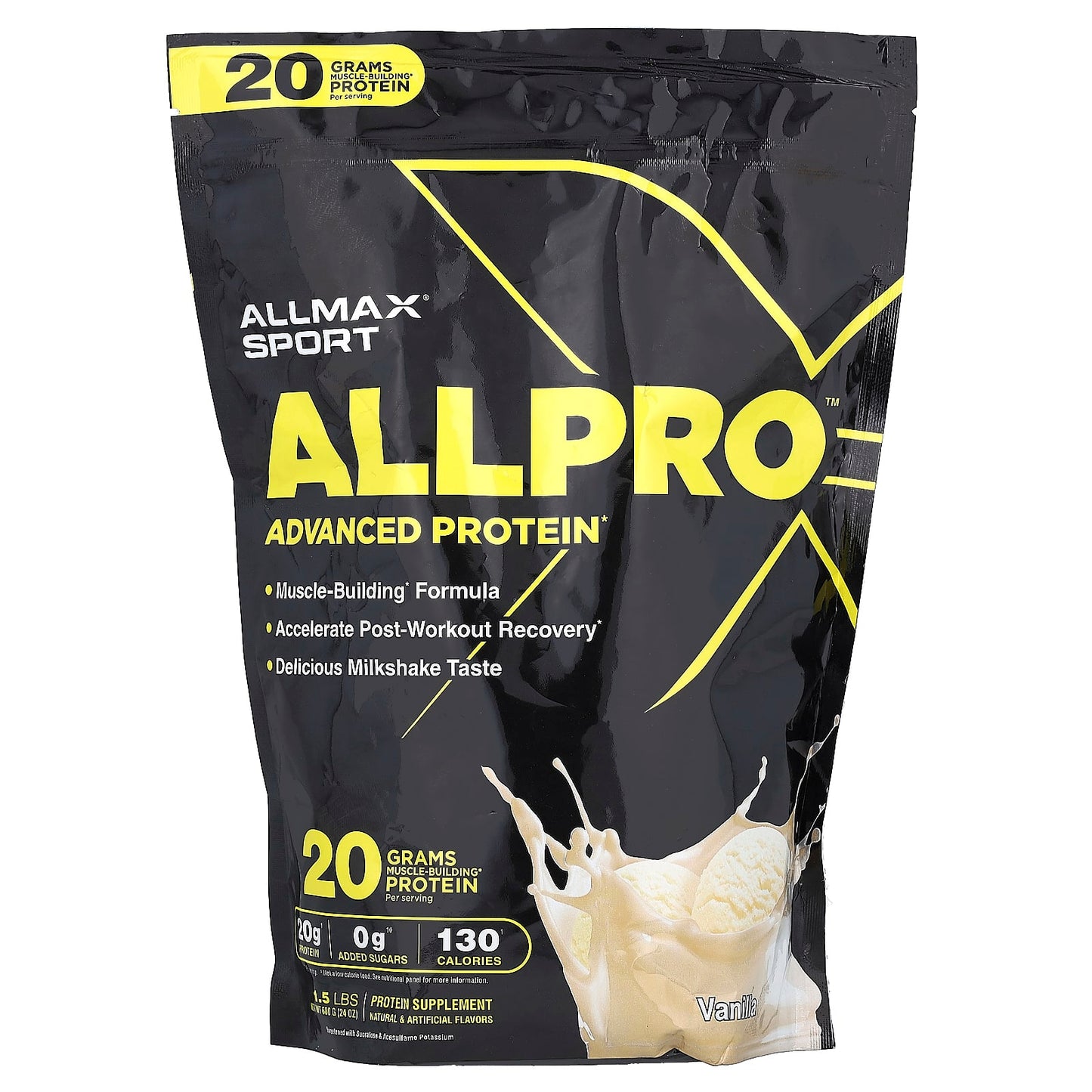 ALLMAX-Sport-ALLPRO Advanced Protein-Vanilla-1.5 lbs (680 g)