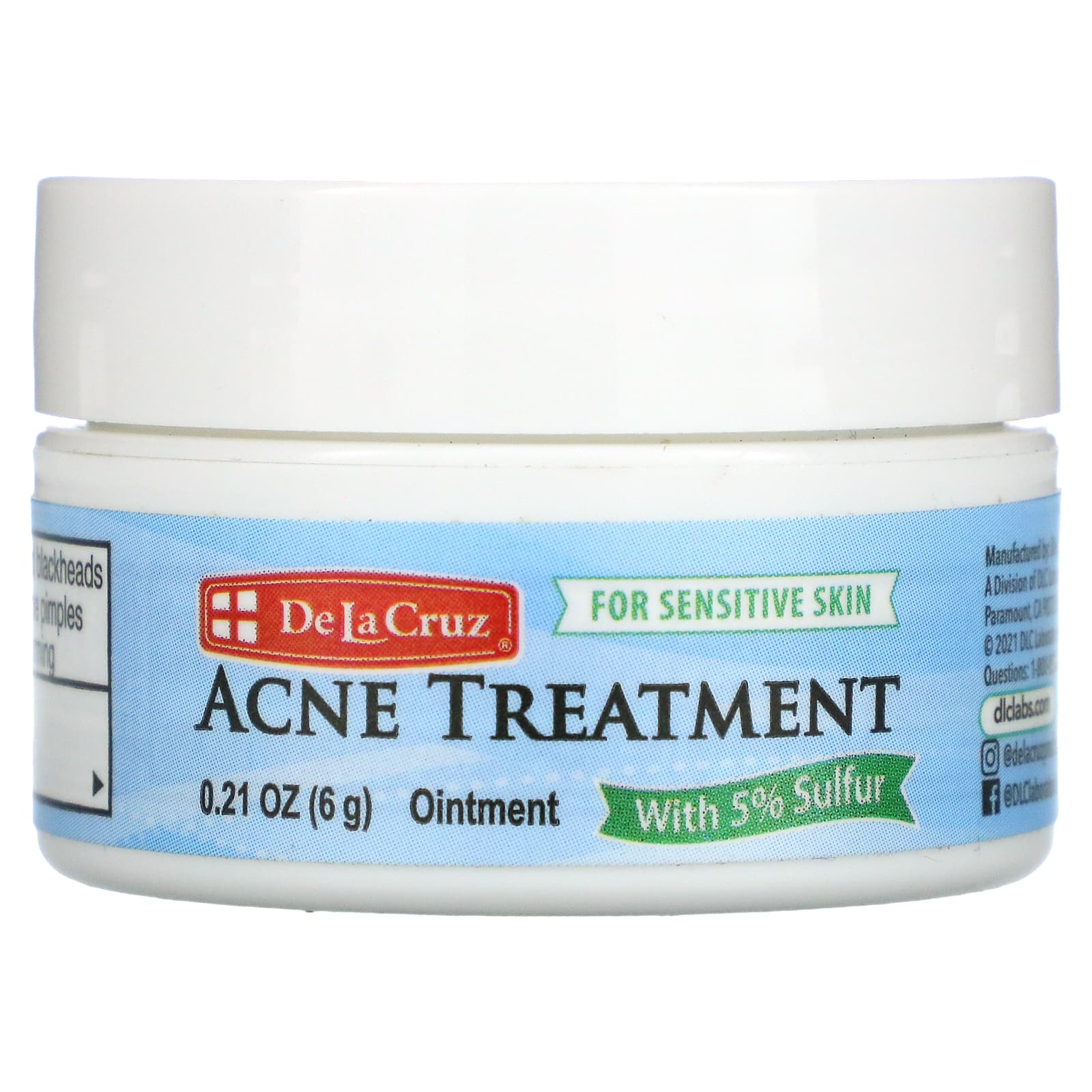 De La Cruz-Acne Treatment with 5% Sulfur-0.21 oz (6 g)