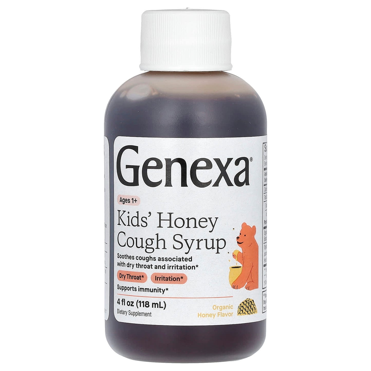 Genexa, Kids' Honey Cough Syrup, Ages 1+, Organic Honey, 4 fl oz (118 ml)