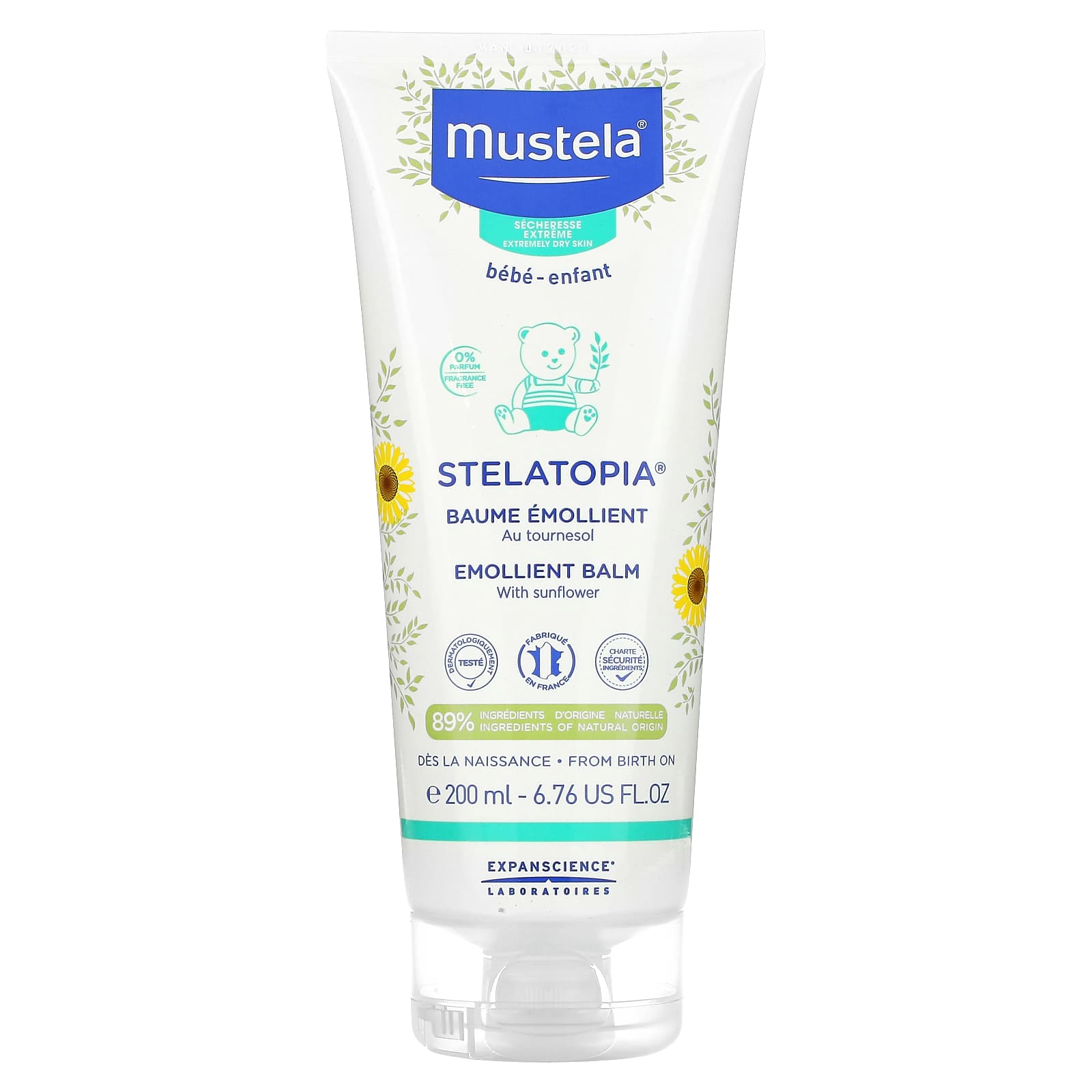 Mustela-Stelatopia-Emollient Balm with Sunflower-6.76 fl oz (200 ml)