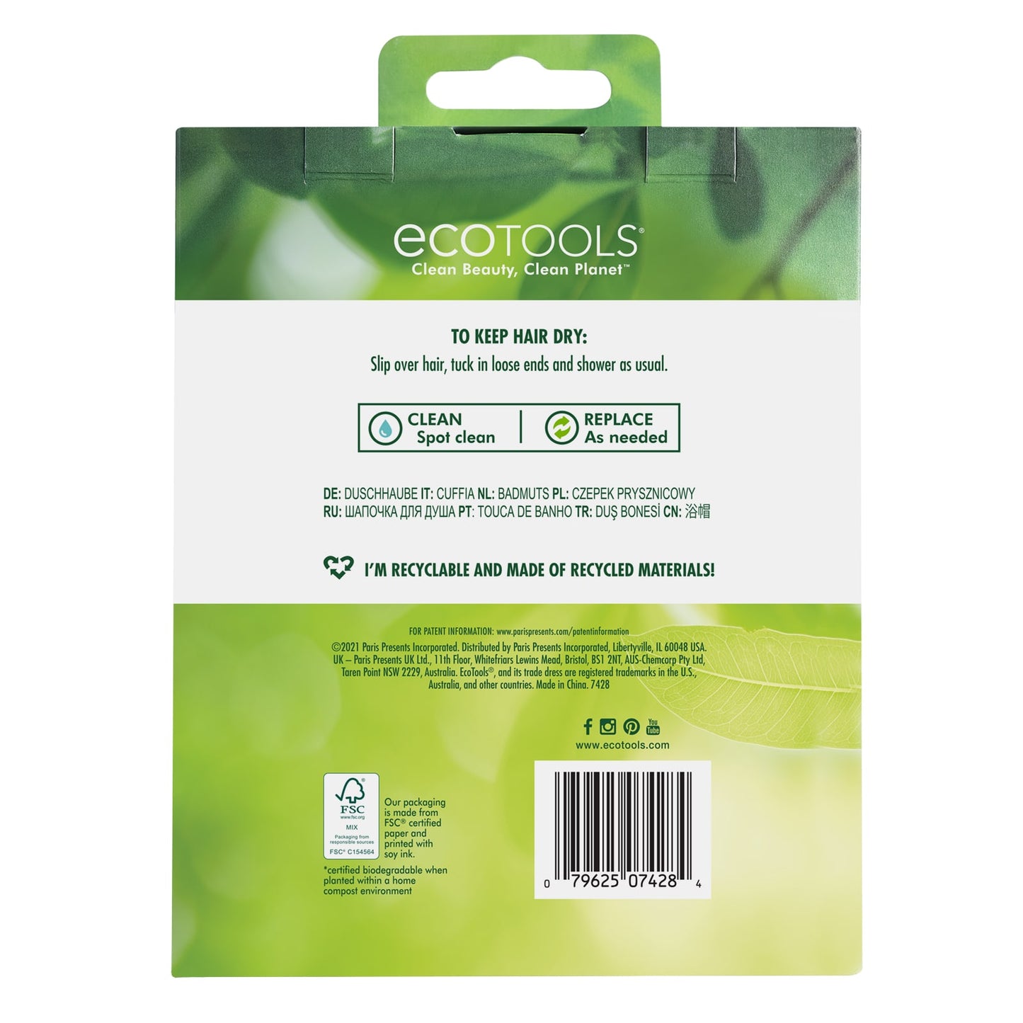 EcoTools, Shower Cap, 1 Count