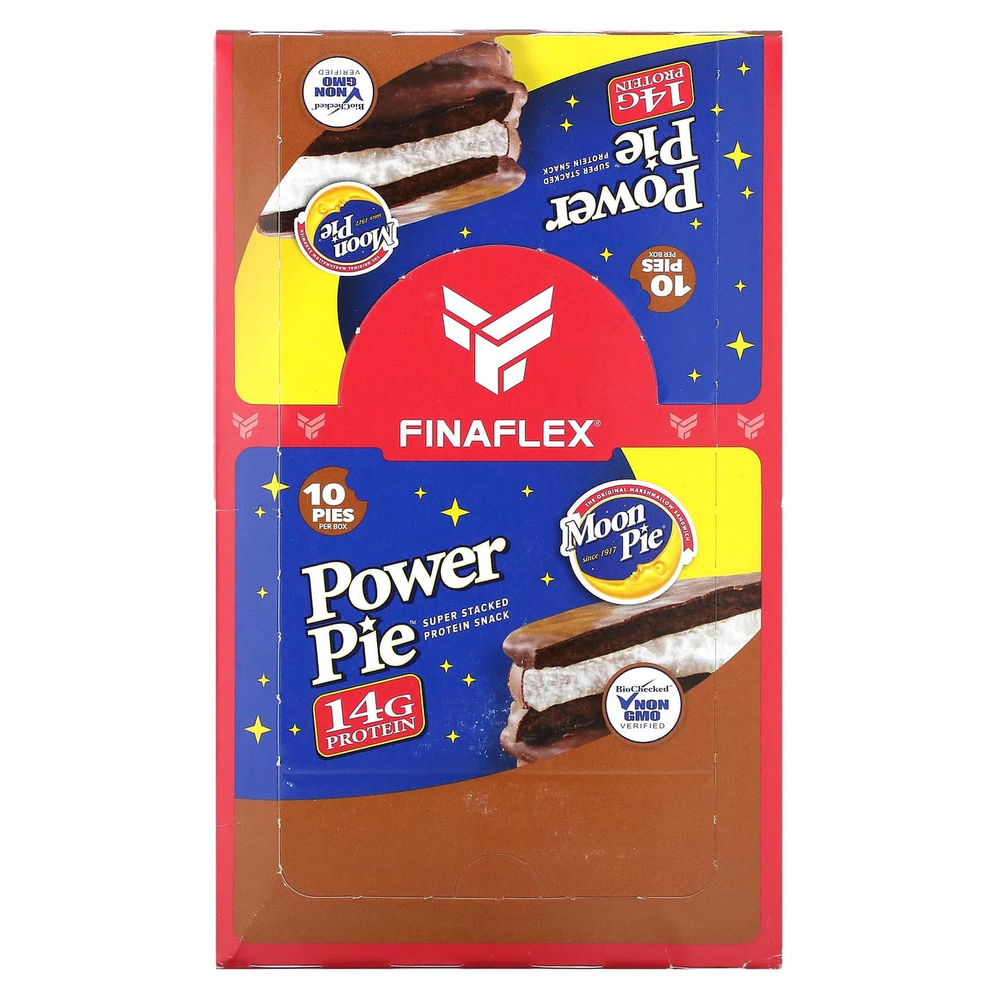 Finaflex, MoonPie, Power Pie, Chocolate, 10 Pies, 2.3 oz (66 g) Each