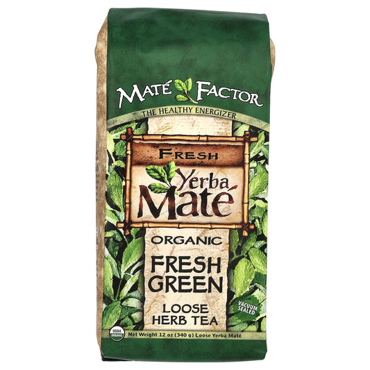 Mate Factor-Organic Yerba Mate-Loose Herb Tea-Fresh Green-12 oz (340 g)