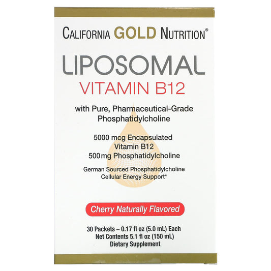 California Gold Nutrition-Liposomal Vitamin B12-30 Packets-0.17 fl oz  (5 ml) Each