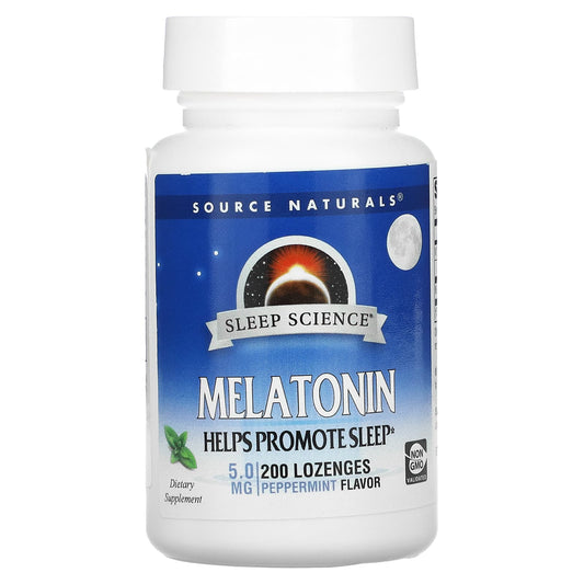 Source Naturals-Melatonin-Peppermint-5 mg-200 Lozenges