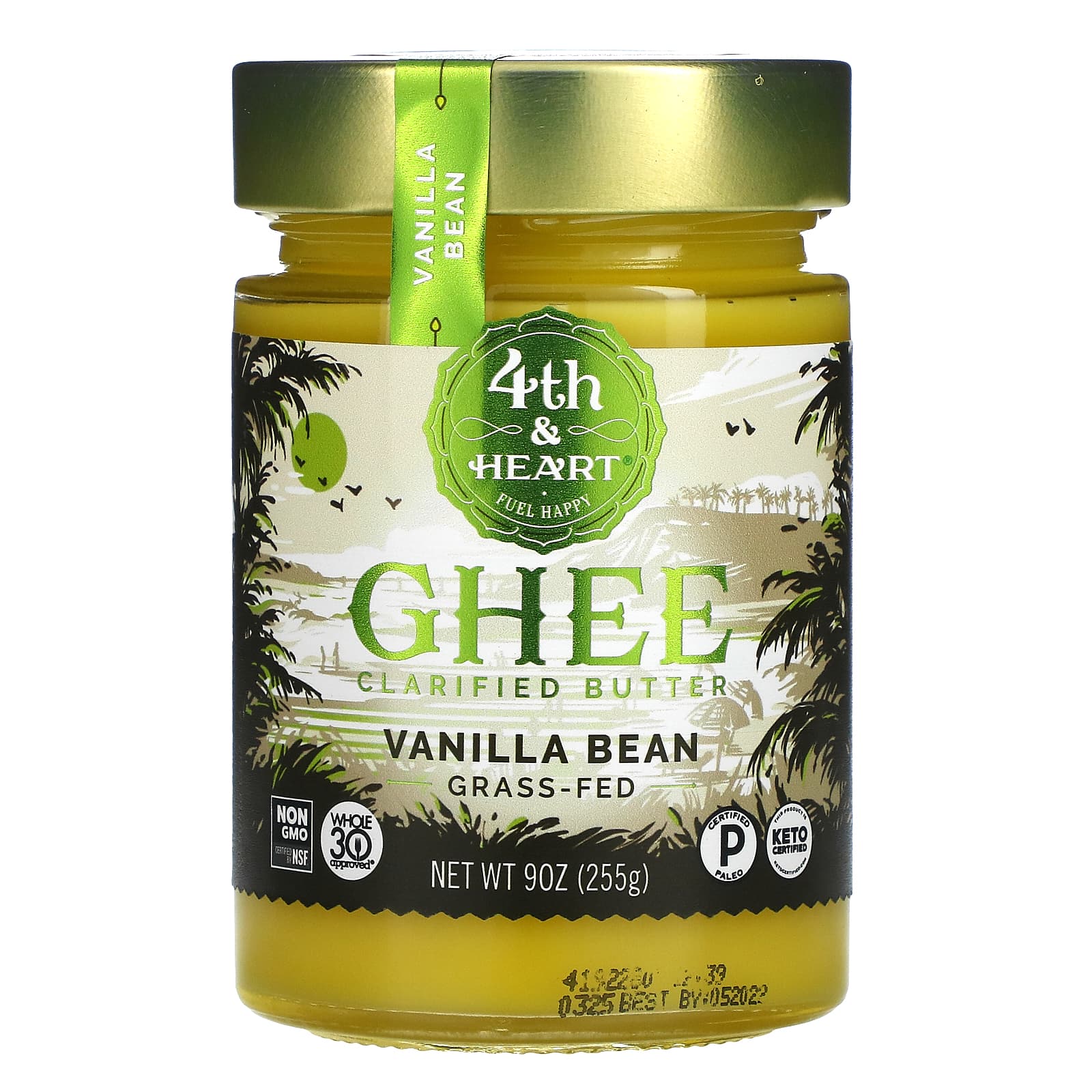 4th & Heart-Ghee Clarified Butter-Grass-Fed-Vanilla Bean-9 oz (225 g)