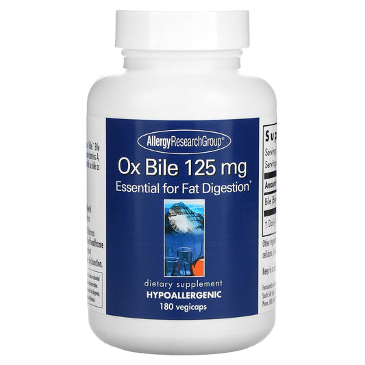 Allergy Research Group-Ox Bile-125 mg-180 Vegicaps