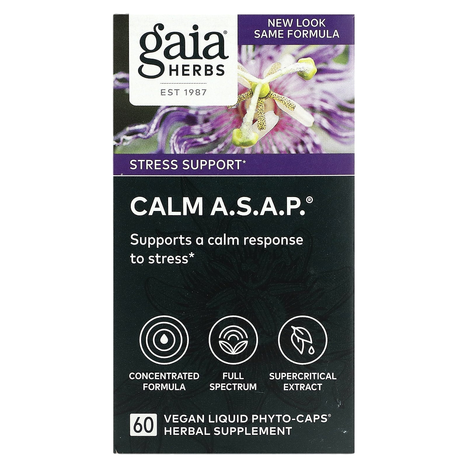 Gaia Herbs-Calm A.S.A.P.-60 Vegan Liquid Phyto-Caps