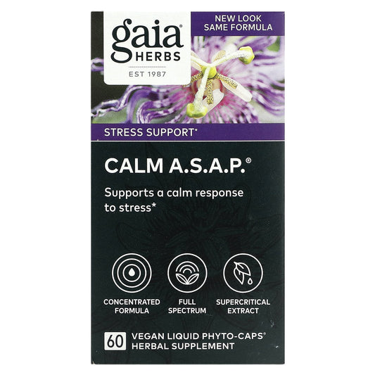 Gaia Herbs-Calm A.S.A.P.-60 Vegan Liquid Phyto-Caps