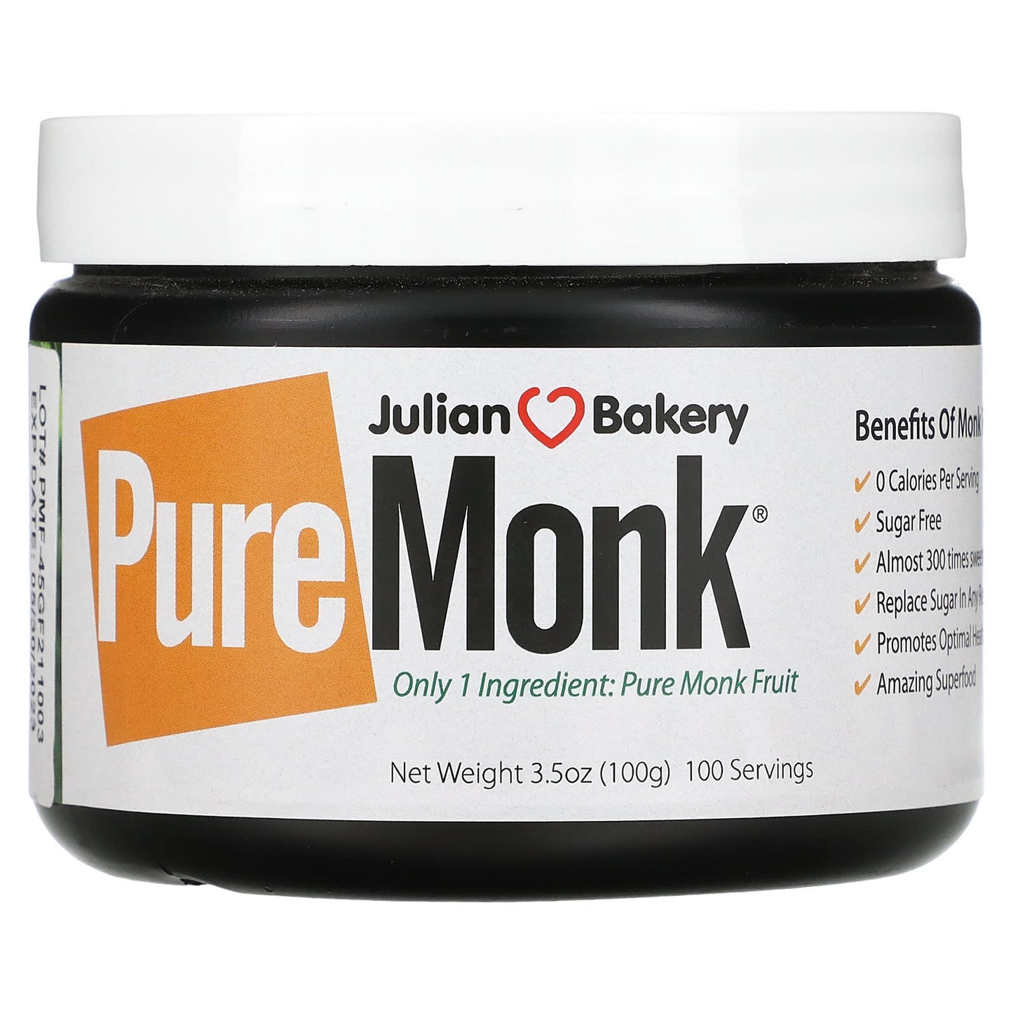 Julian Bakery-Pure Monk Fruit-3.5 oz (100 g)