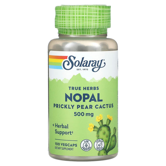 Solaray-True Herbs-Nopal-Prickly Pear Cactus-500 mg-100 VegCaps