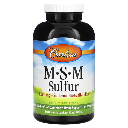 Carlson-MSM Sulfur-1,000 mg-300 Vegetarian Capsules