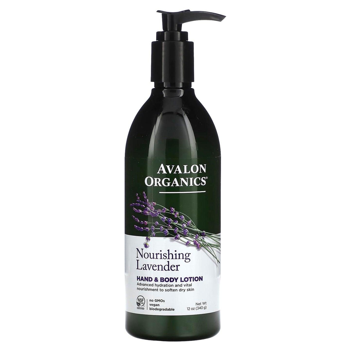 Avalon Organics-Hand & Body Lotion-Nourishing Lavender-12 oz (340 g)