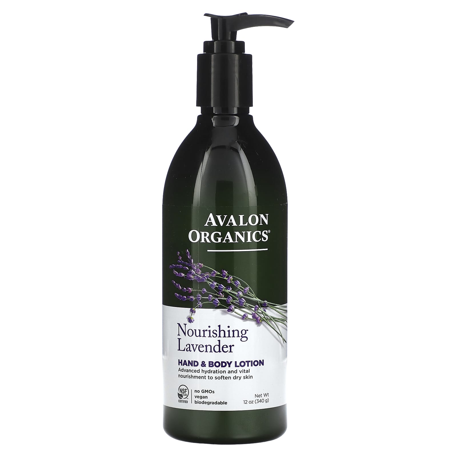 Avalon Organics-Hand & Body Lotion-Nourishing Lavender-12 oz (340 g)