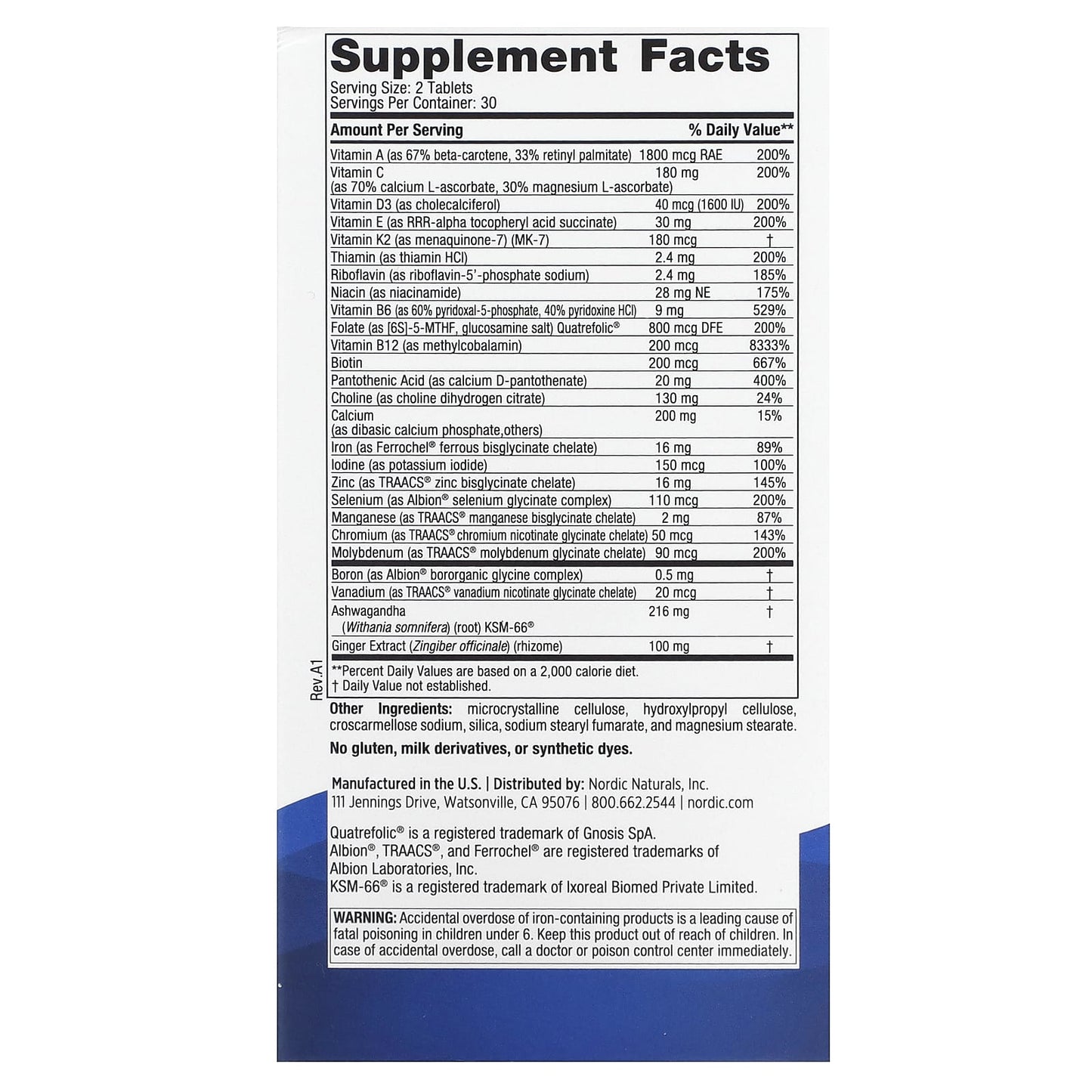 Nordic Naturals, Women's Multivitamin, Extra Strength, 60 Tablets