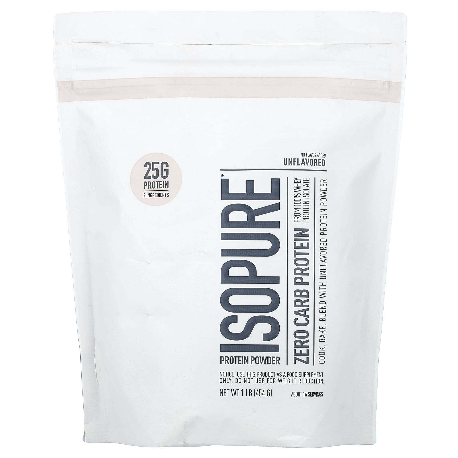 Isopure-Zero Carb Protein Powder-Unflavored-1 lb (454 g)