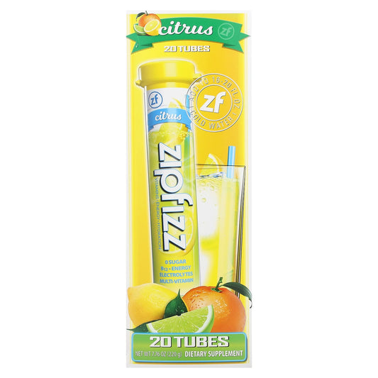 Zipfizz-Energy Drink Mix-Citrus-20 Tubes-0.39 oz (11 g) Each