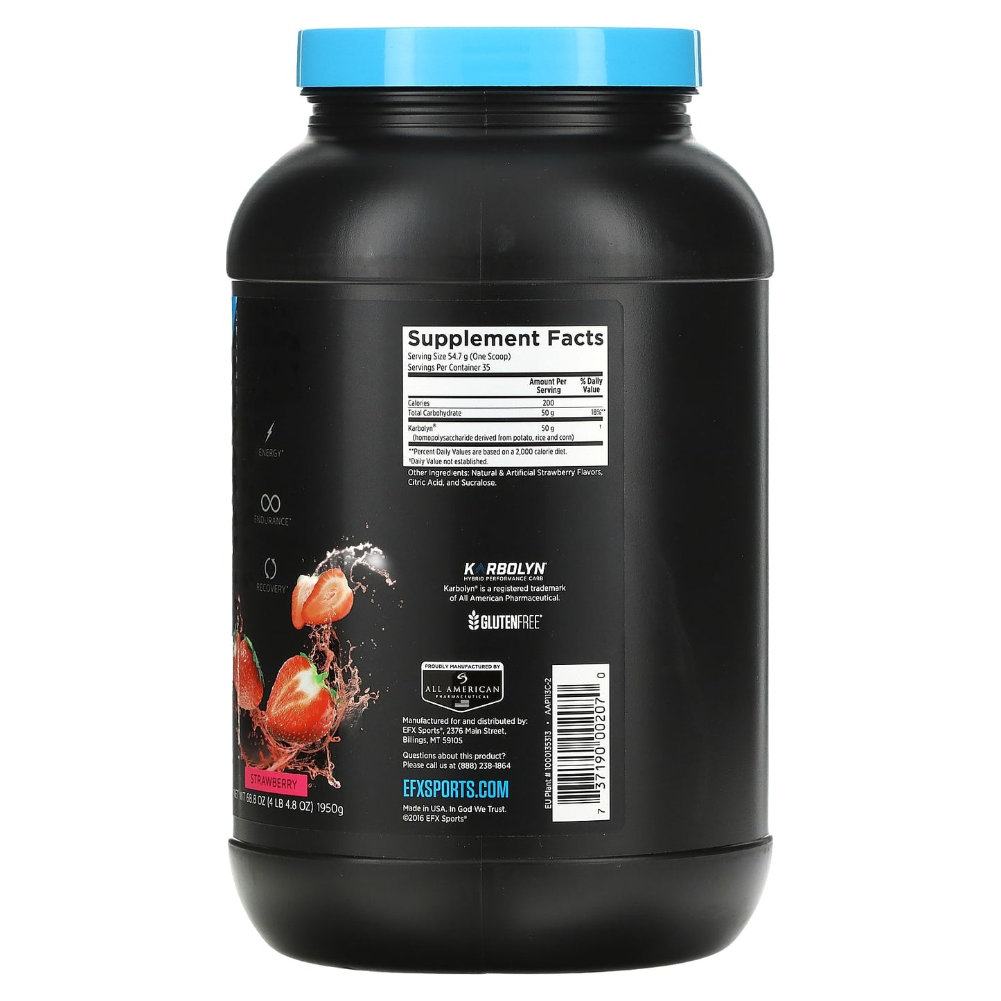 EFX Sports, Karbolyn Fuel, Strawberry, 68.8 oz (1,950 g)