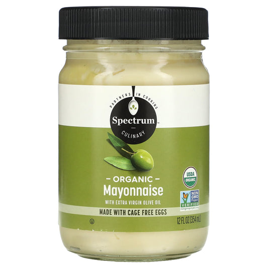 Spectrum Culinary-Organic Mayonnaise with Extra Virgin Olive Oil-12 fl oz (354 ml)