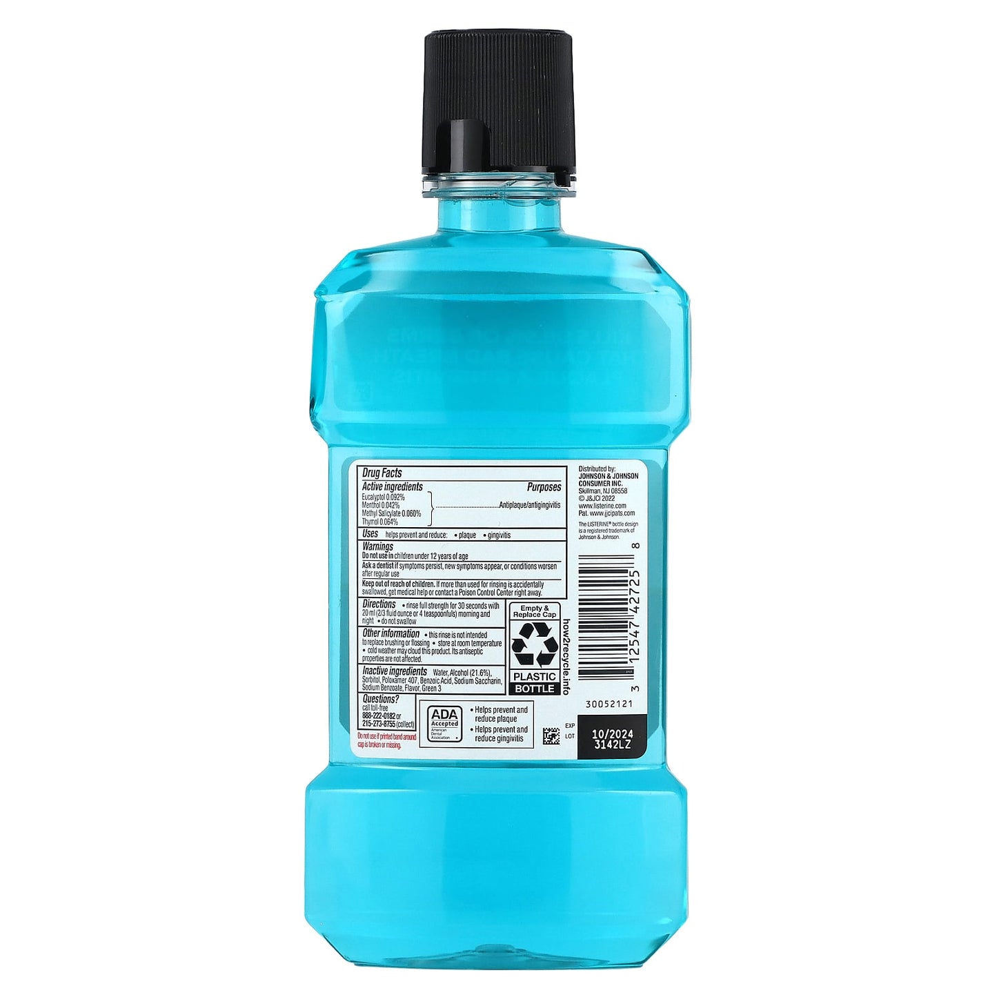 Listerine, Antiseptic, Cool Mint, 1.05 pt (500 ml)