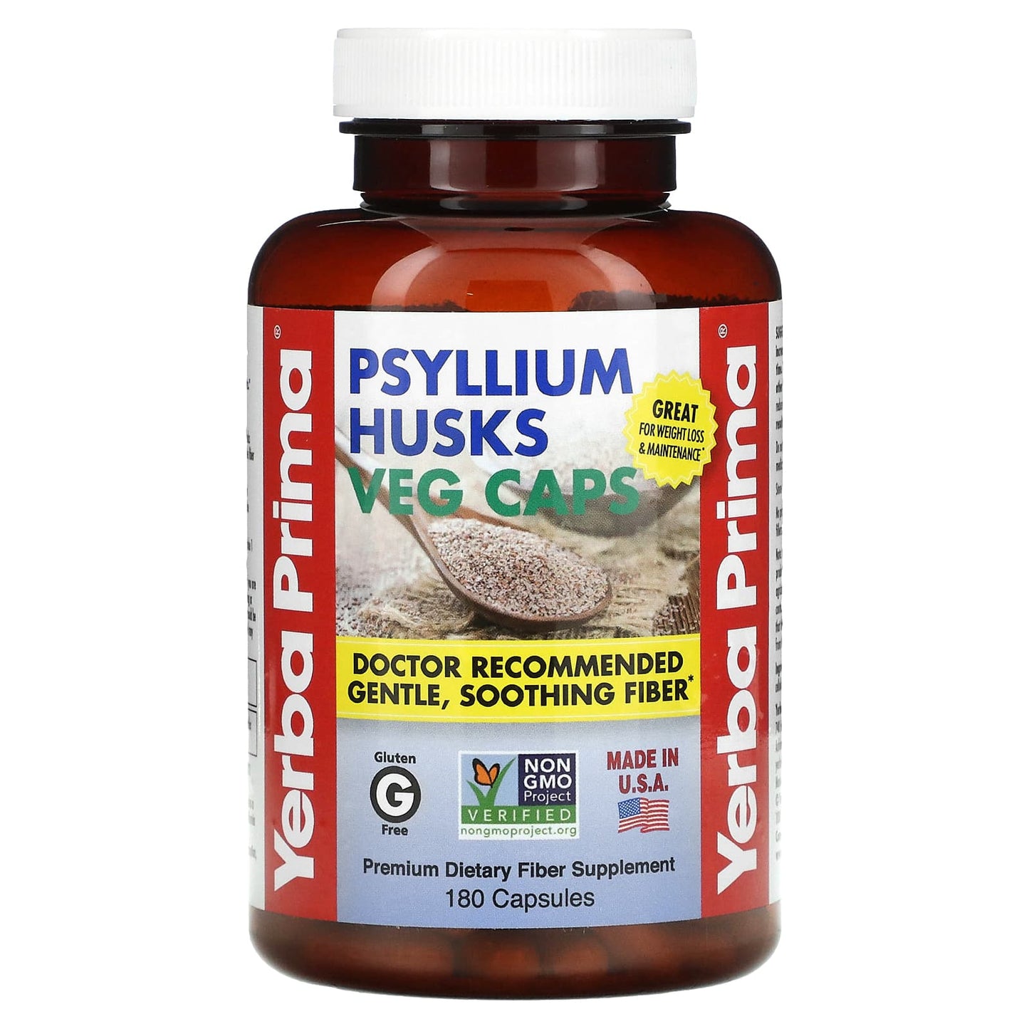 Yerba Prima-Psyllium Husks Veg Caps-180 Capsules