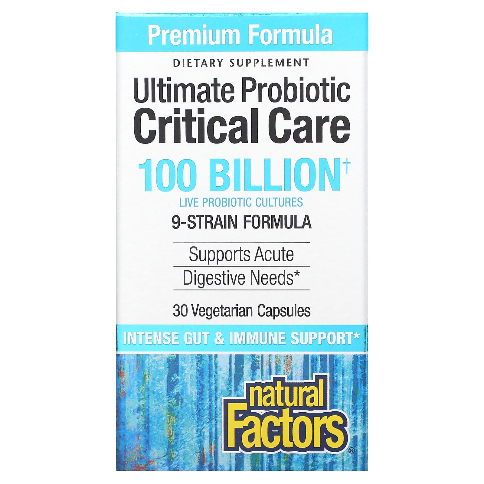 Natural Factors-Ultimate Probiotic-Critical Care-100 Billion CFU-30 Vegetarian Capsules