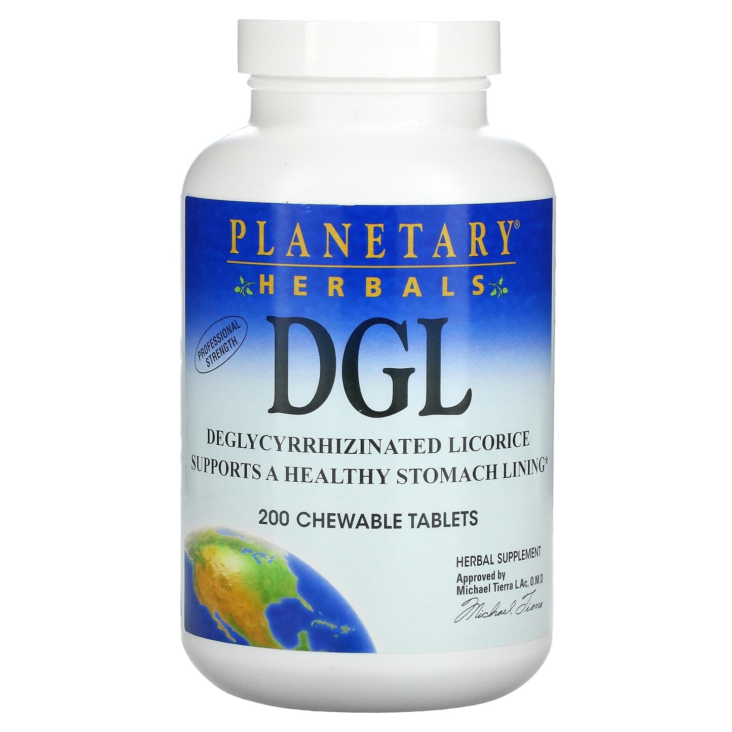 Planetary Herbals-DGL-Deglycyrrhizinated Licorice-200 Chewable Tablets