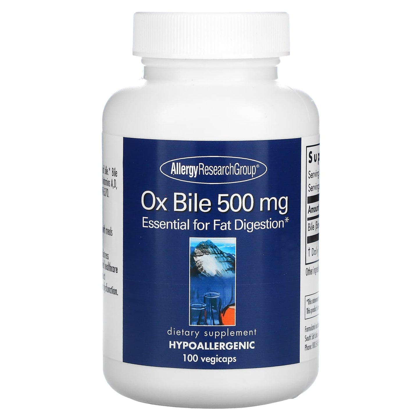 Allergy Research Group-Ox Bile-500 mg-100 Vegicaps