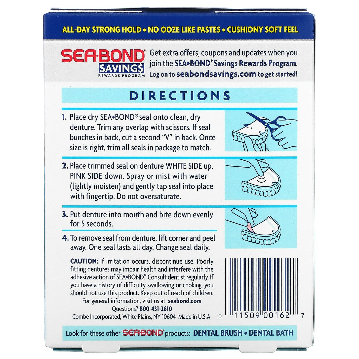 SeaBond, Denture Adhesive Seals, Original, 15 Uppers