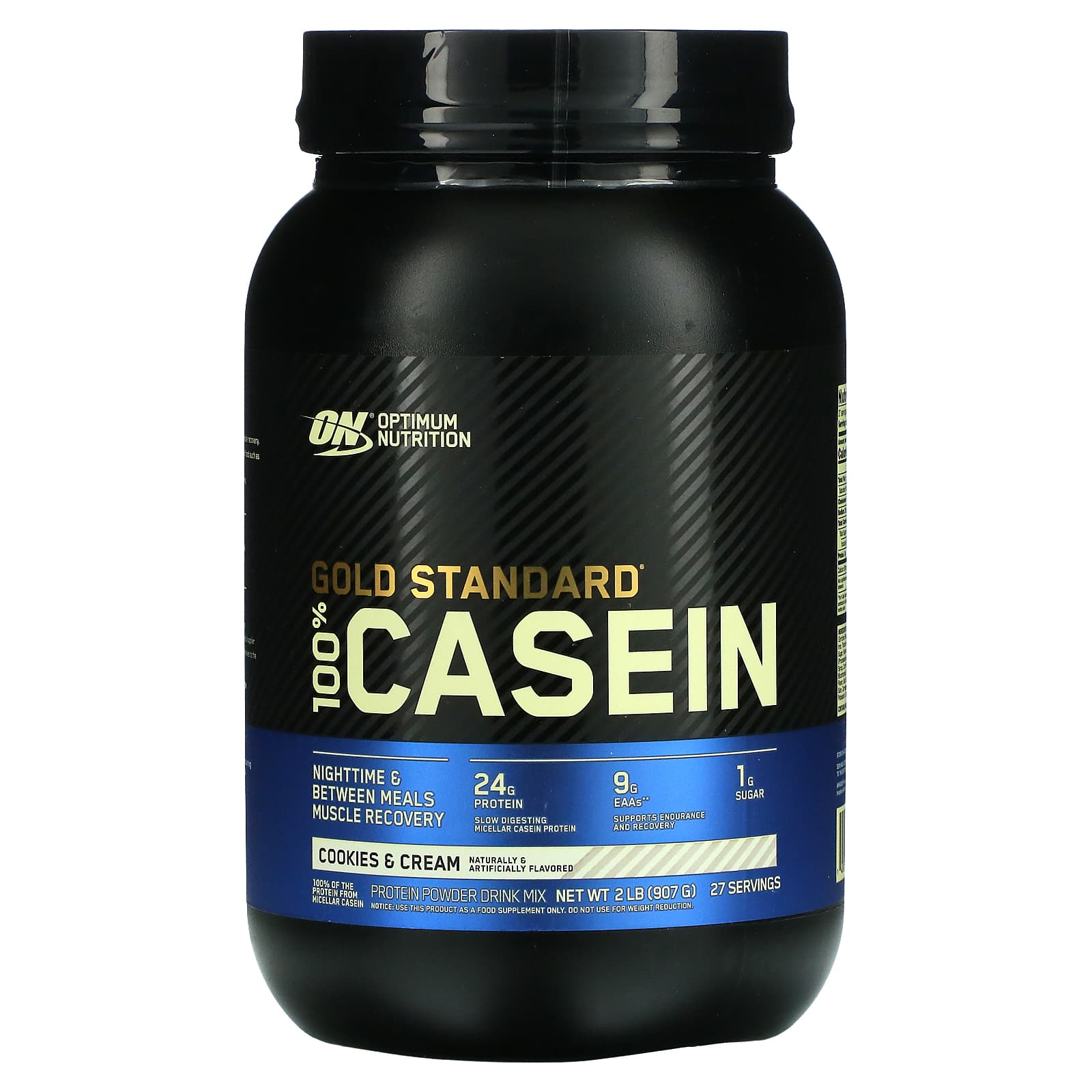 Optimum Nutrition-Gold Standard 100% Casein-Cookies & Cream-2 lb (907 g)