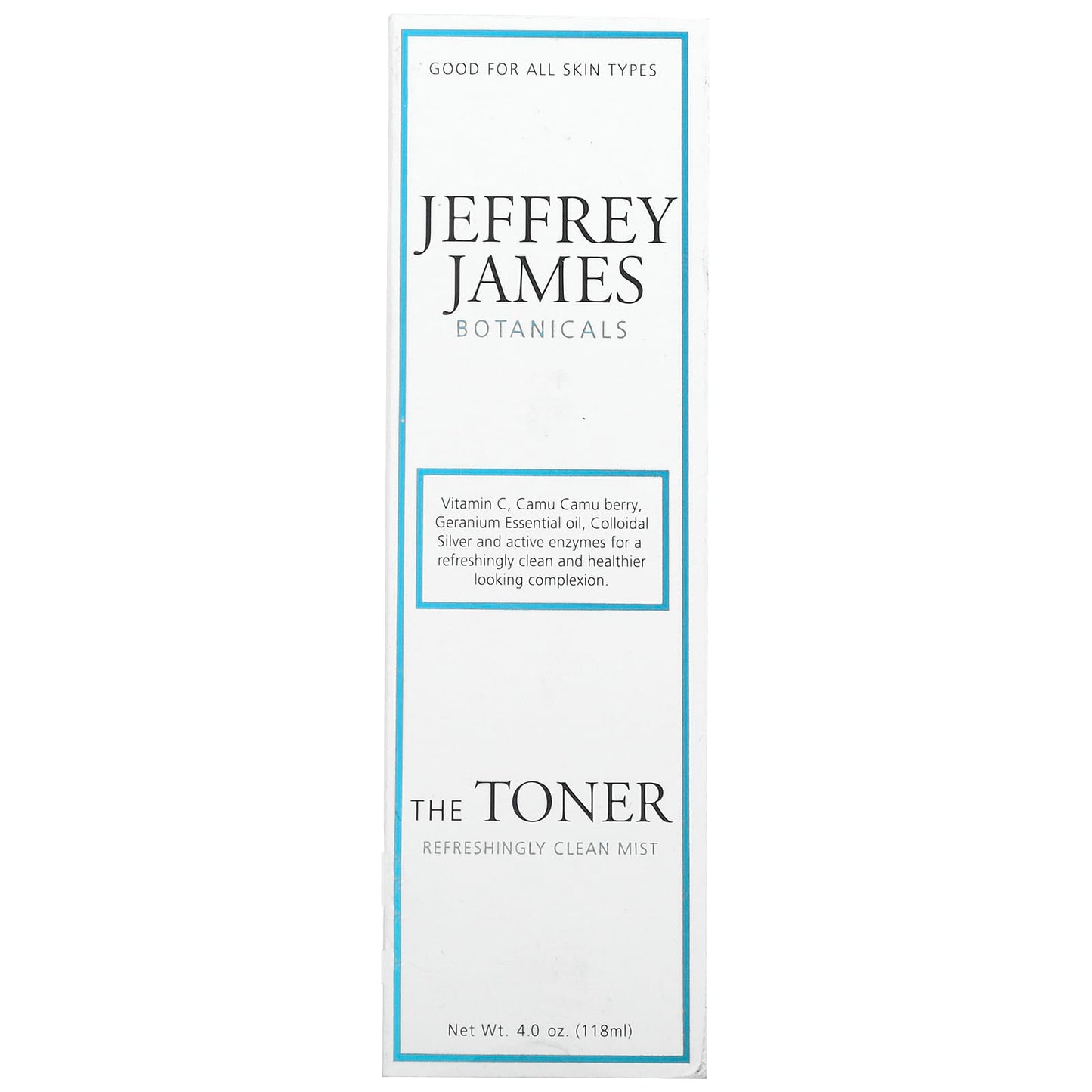 Jeffrey James Botanicals, The Toner, Refreshingly Clean Mist, 4 oz (118 ml)