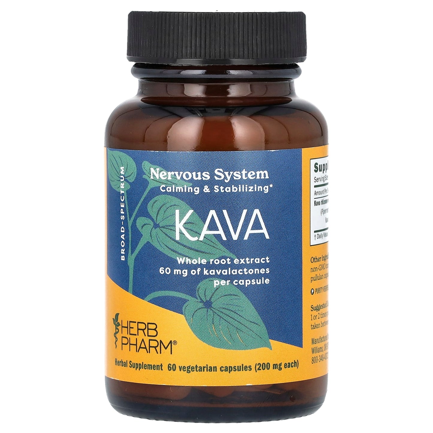 Herb Pharm-Kava-400 mg-60 Vegetarian Capsules (200 mg per Capsule)