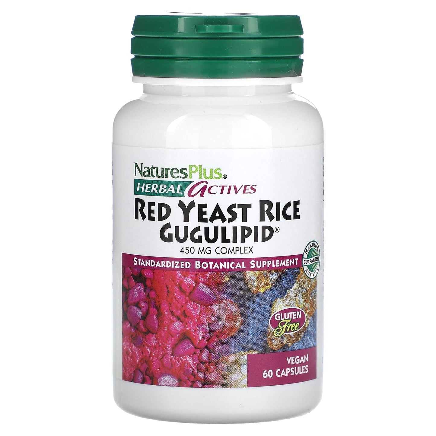 NaturesPlus-Herbal Actives-Red Yeast Rice Gugulipid-450 mg-60 Vegan Capsules