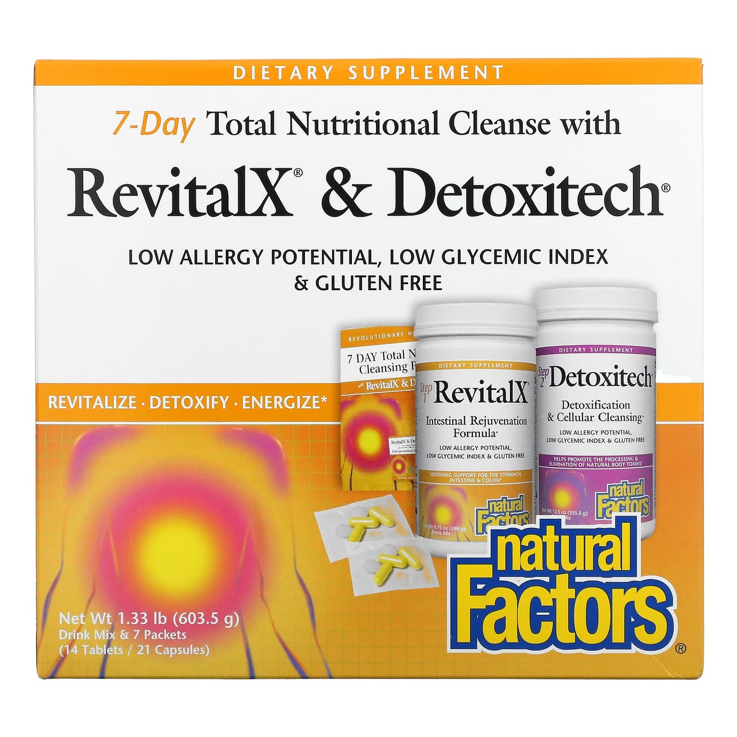 Natural Factors-7-Day Total Nutritional Cleansing with RevitalX & Detoxitech-1.33 lb (603.5 g)