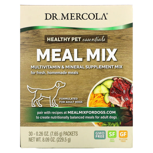 Dr. Mercola-Meal Mix-Multivitamin & Mineral Supplement Mix-For Adult Dogs-30 Packets-0.26 oz (7.65 g) Each