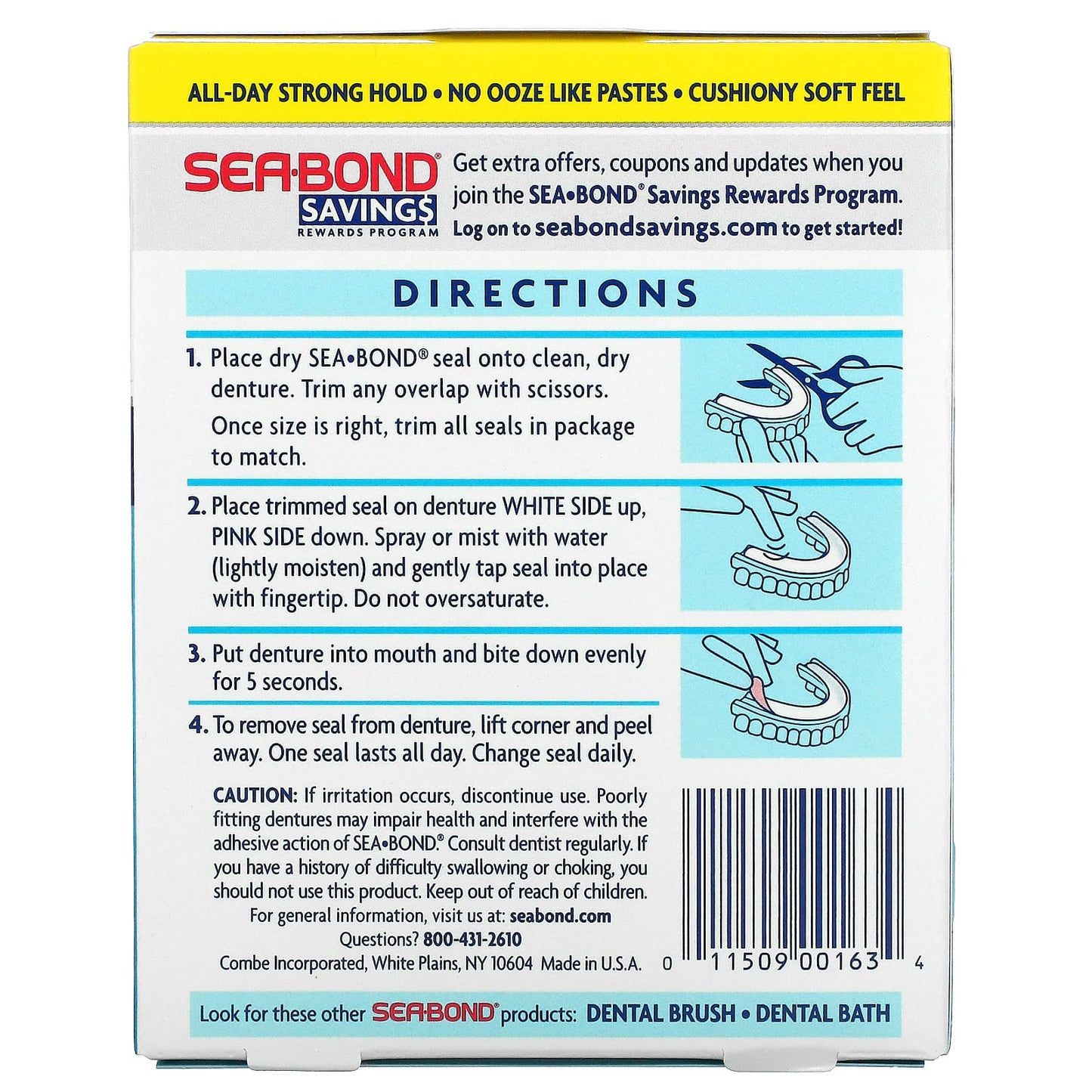 SeaBond, Denture Adhesive Seals, Original, 15 Lowers