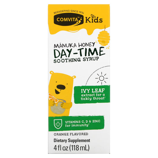 Comvita-Kids-Manuka Honey Day-Time Soothing Syrup-Orange-4 fl oz (118 ml)