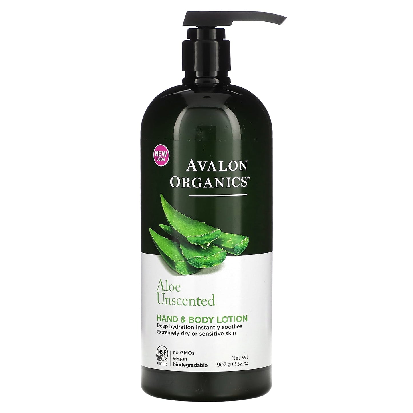 Avalon Organics-Hand & Body Lotion-Aloe Unscented-32 oz (907 g)