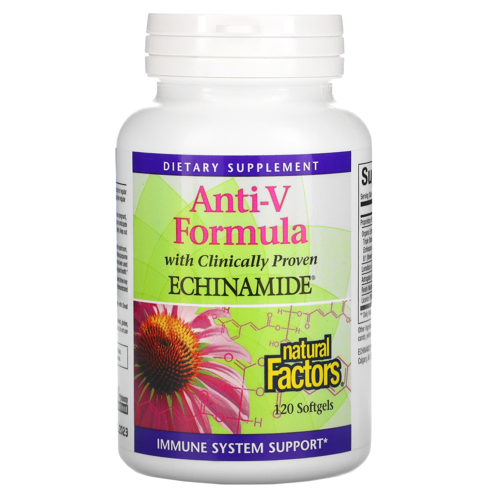 Natural Factors-Anti-V Formula-with Clinically Proven Echinamide-120 Softgels