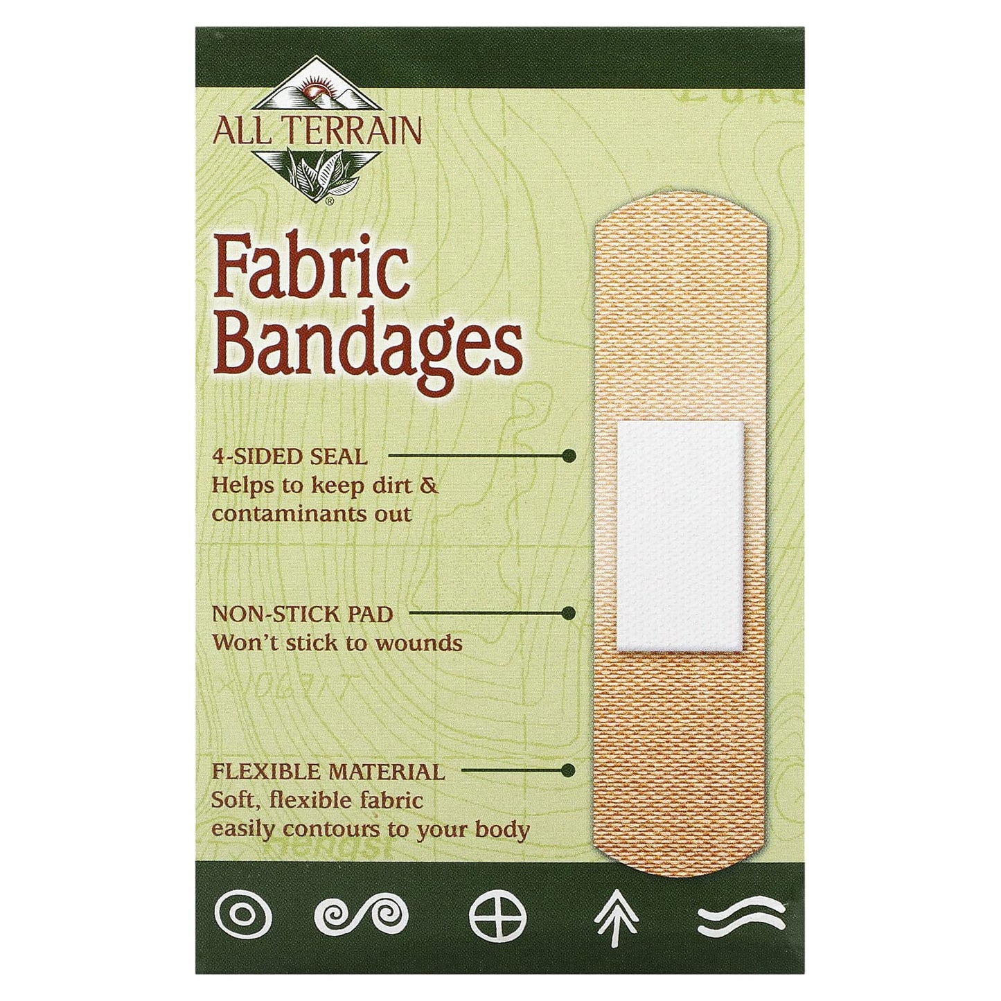 All Terrain, Fabric Bandages, Assorted Sizes, 30 Bandages