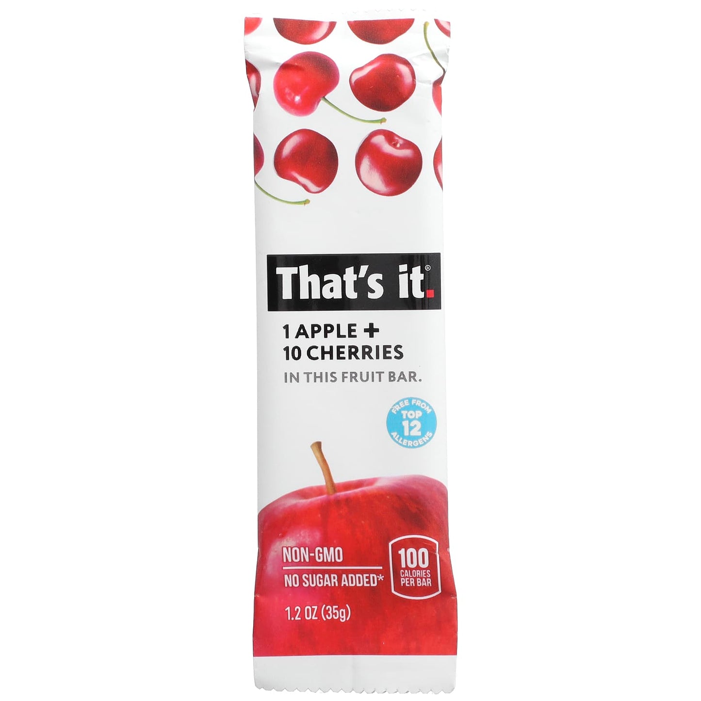 That's It, Fruit Bars, Apple + Cherries, 12 Bars, 1.2 oz (35 g) Each