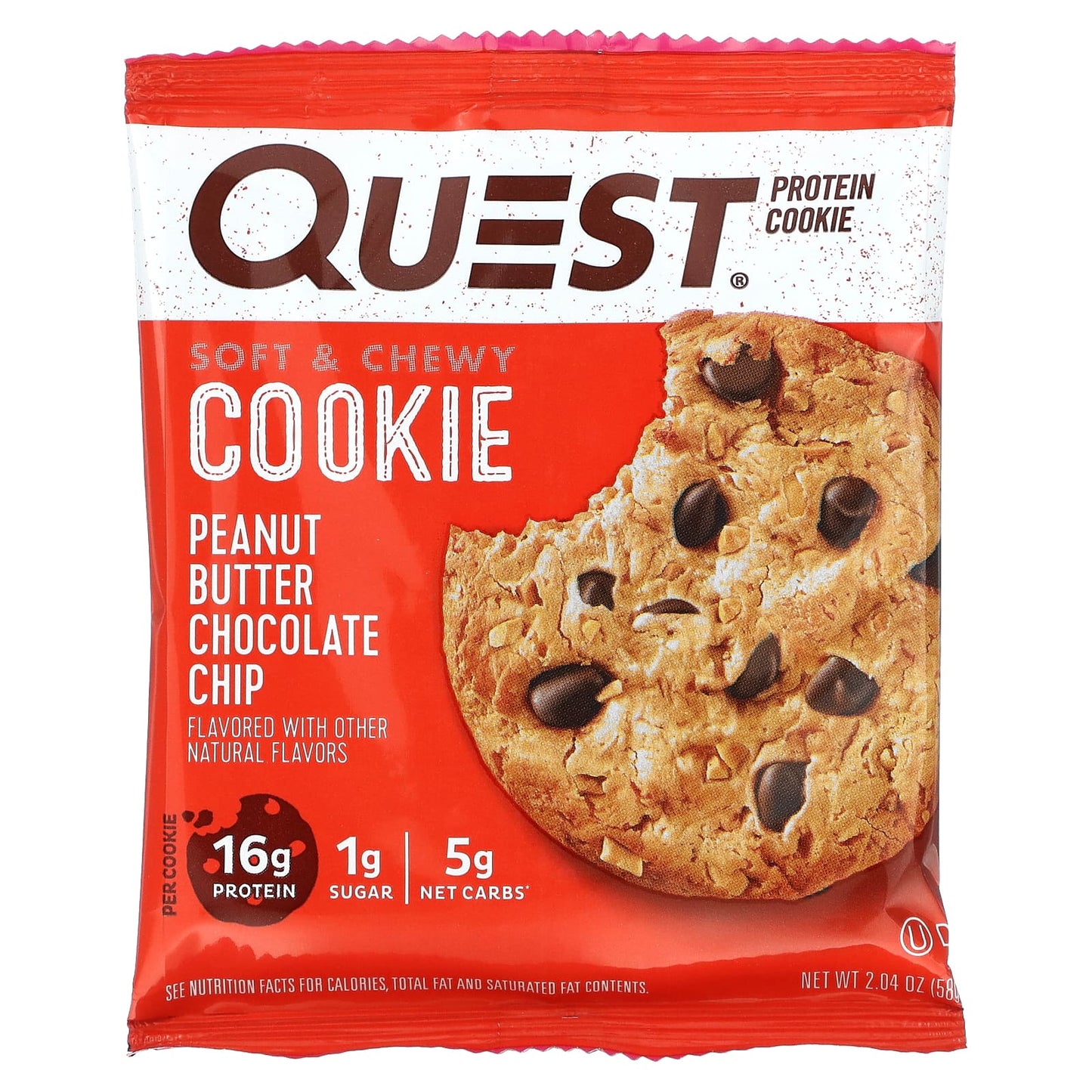 Quest Nutrition, Protein Cookie, Peanut Butter Chocolate Chip, 12 Pack, 2.04 oz (58 g) Each