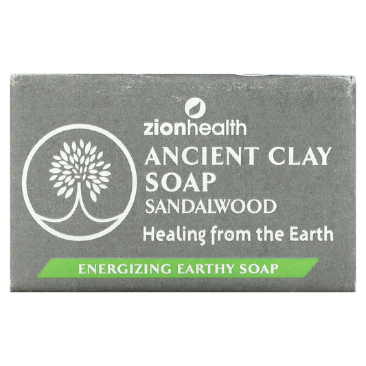 Zion Health-Ancient Clay Soap-Sandalwood-6 oz (170 g)