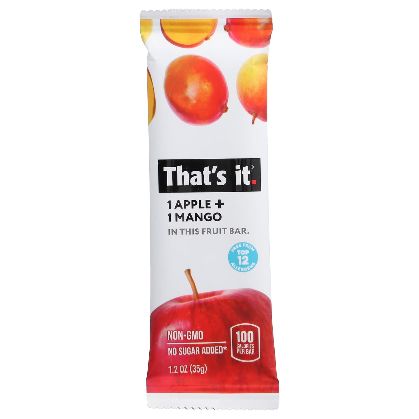 That's It, Fruit Bars, Apple + Mangoes, 12 Bars, 1.2 oz (35 g) Each