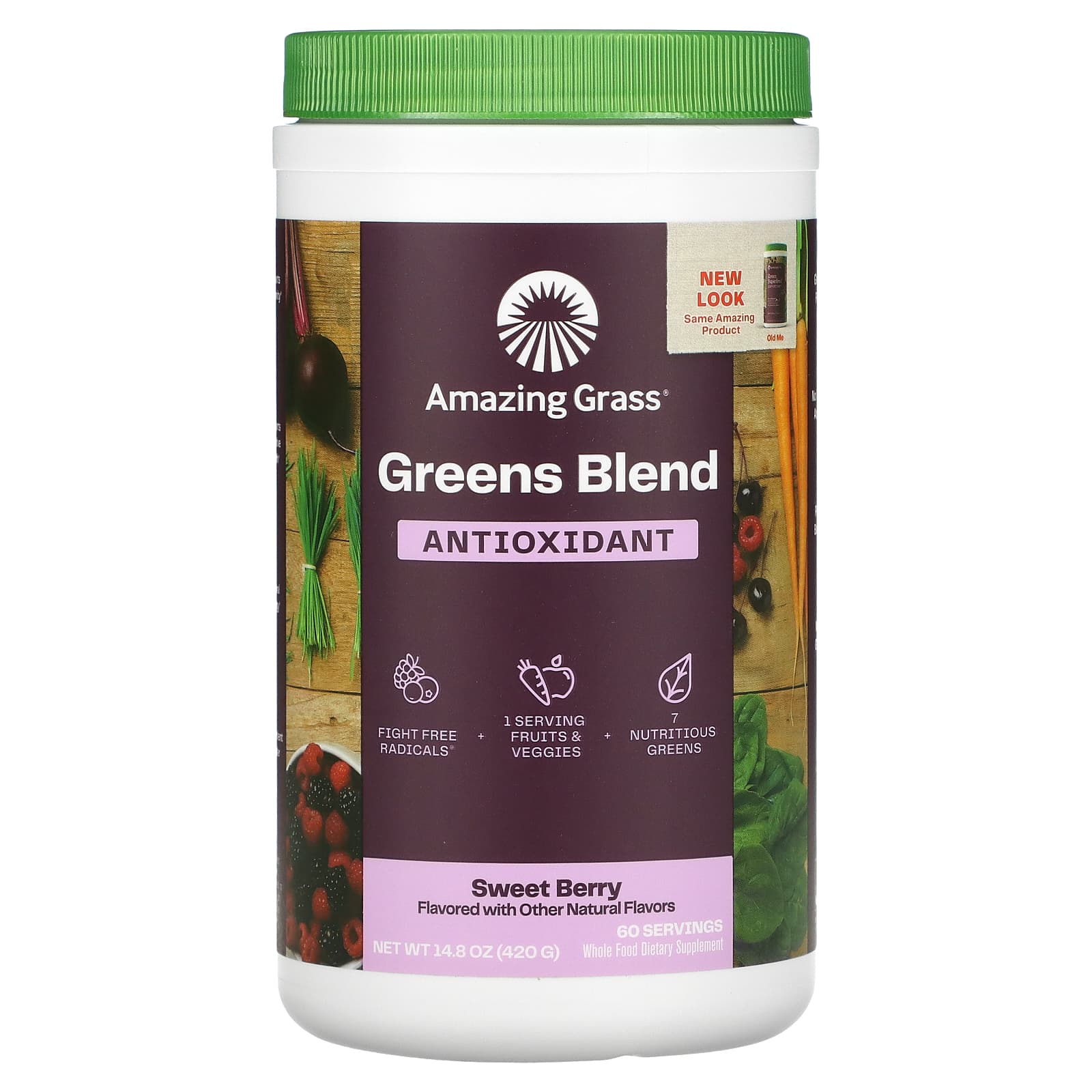 Amazing Grass-Greens Blend-Antioxidant-Sweet Berry-14.8 oz (420 g)