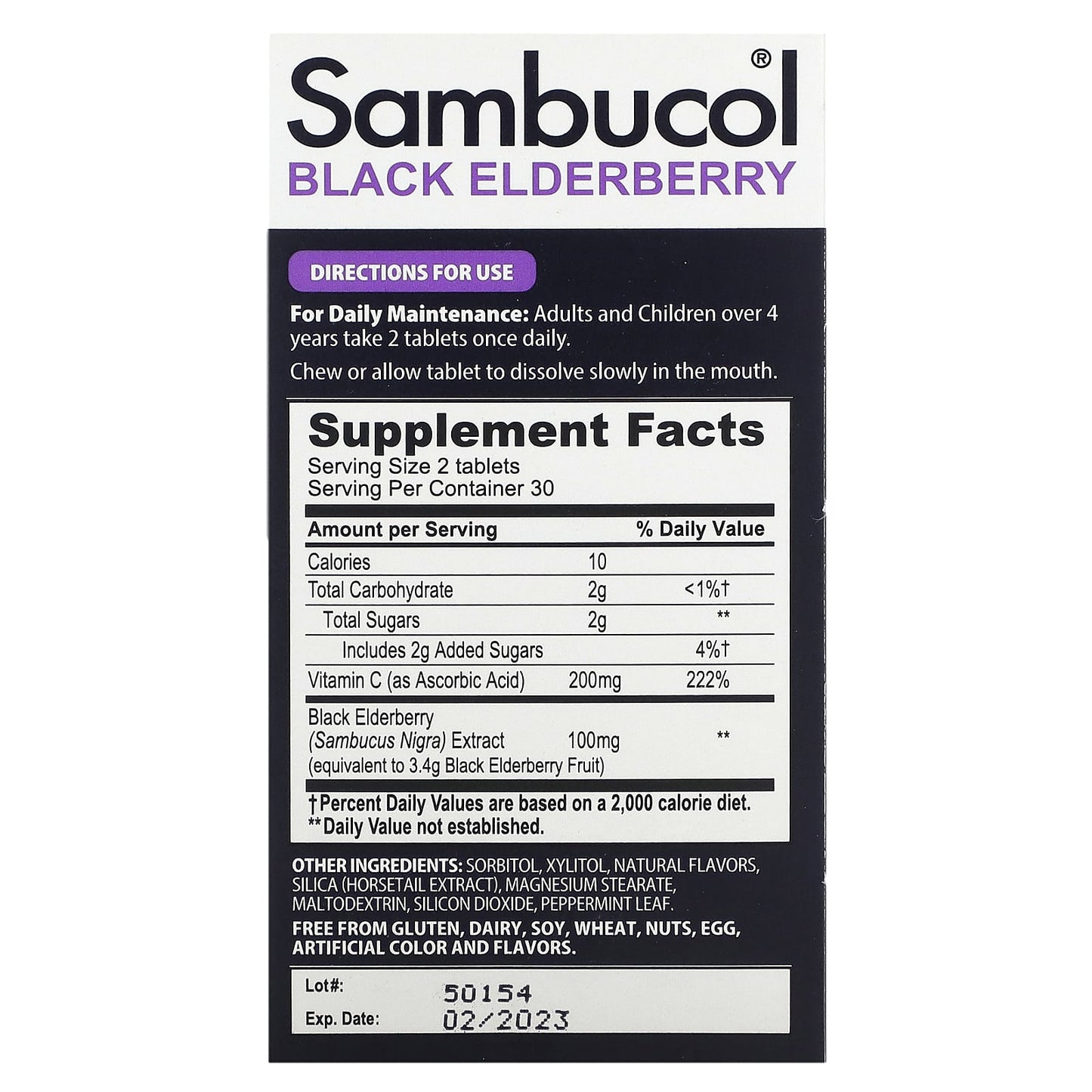 Sambucol, Black Elderberry, Immune Support, 60 Chewable Tablets