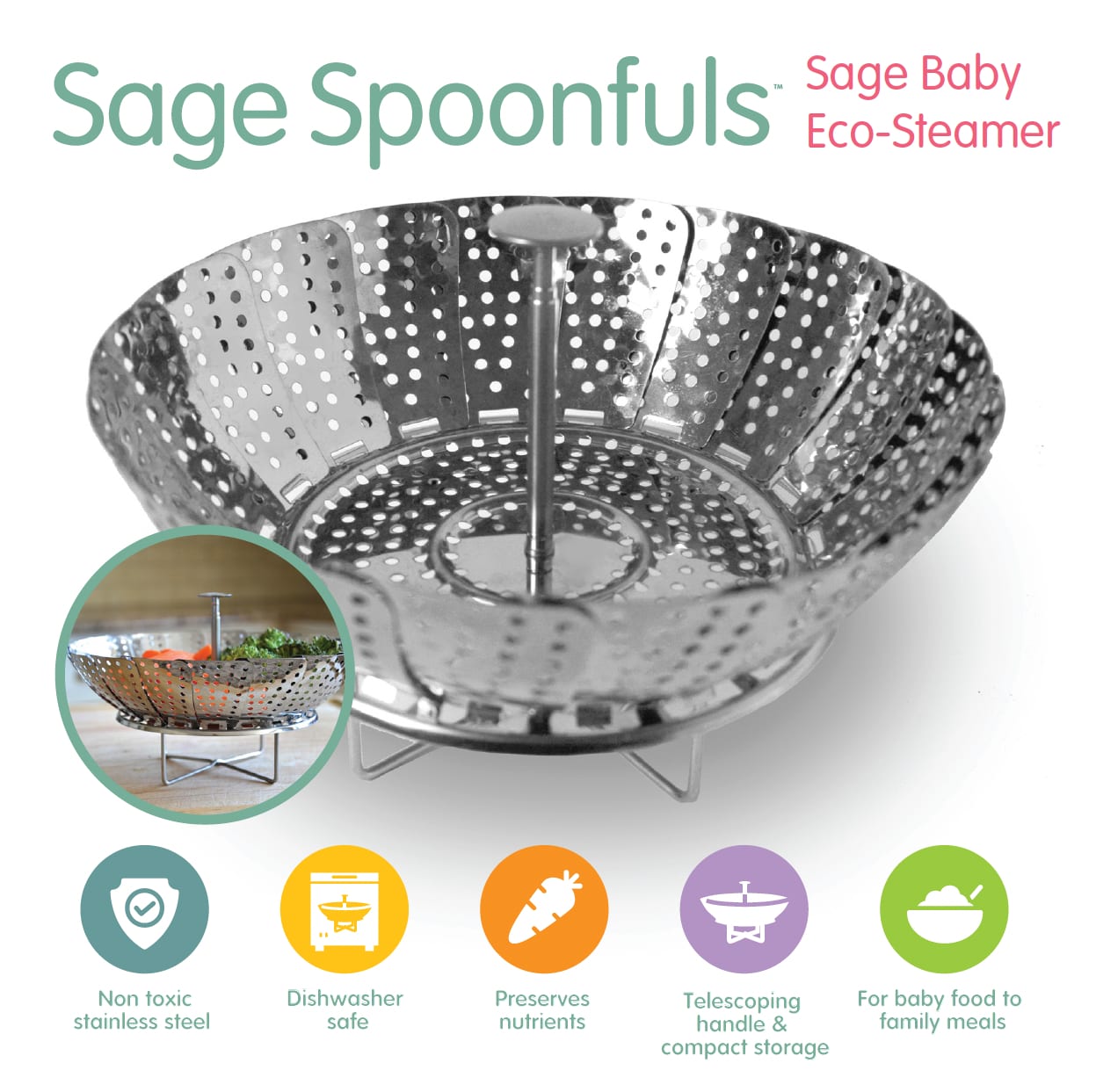 Sage Spoonfuls-Baby-Eco Steamer-1 Count