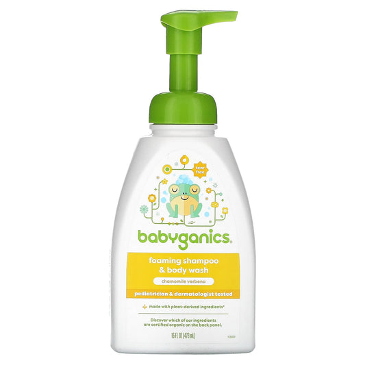 Babyganics-Foaming Shampoo & Body Wash-Chamomile Verbena-16 fl oz (473 ml)